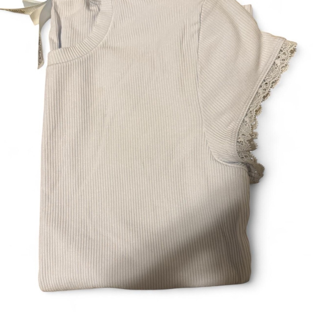 Light Blue Women's Ribbed Top - Picture 6 of 8